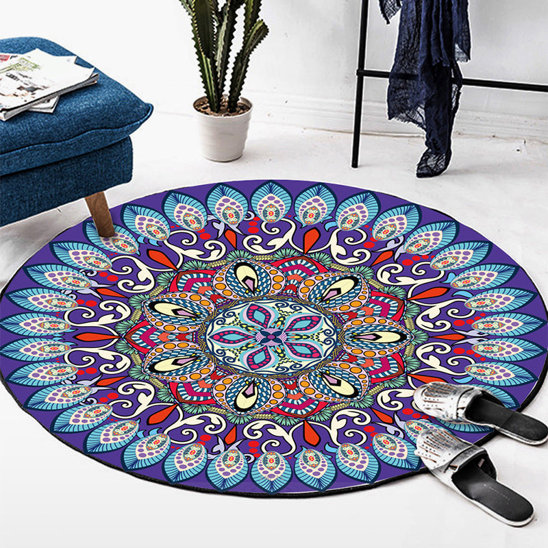 Skorter | Art Deco Moroccan Carpet Multicolored Mandala Carpet Pet-Friendly Machine Washable Non-Slip Rug for Bedroom