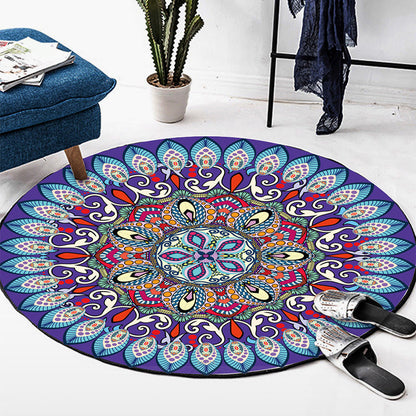 Skorter | Art Deco Moroccan Carpet Multicolored Mandala Carpet Pet-Friendly Machine Washable Non-Slip Rug for Bedroom