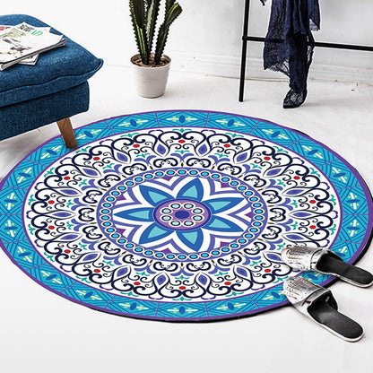 Skorter | Art Deco Moroccan Carpet Multicolored Mandala Carpet Pet-Friendly Machine Washable Non-Slip Rug for Bedroom