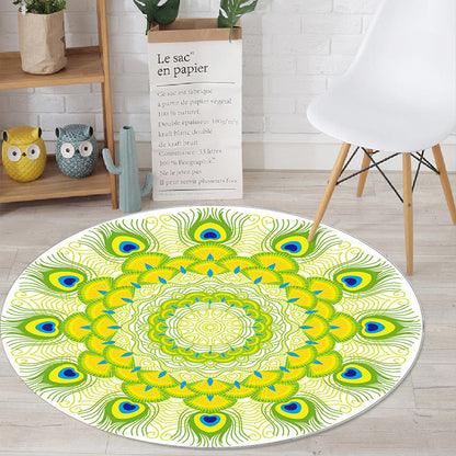 Skorter | Art Deco Moroccan Carpet Multicolored Mandala Carpet Pet-Friendly Machine Washable Non-Slip Rug for Bedroom