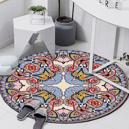 Skorter | Art Deco Moroccan Carpet Multicolored Mandala Carpet Pet-Friendly Machine Washable Non-Slip Rug for Bedroom