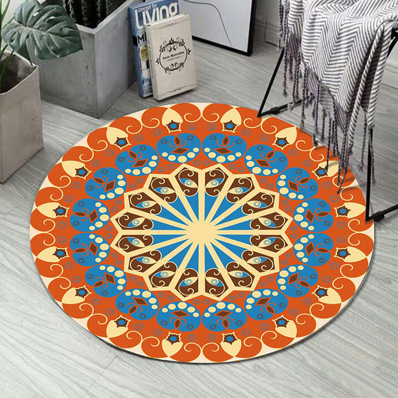Skorter | Art Deco Moroccan Carpet Multicolored Mandala Carpet Pet-Friendly Machine Washable Non-Slip Rug for Bedroom