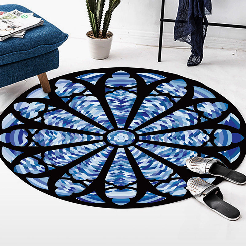 Skorter | Art Deco Moroccan Carpet Multicolored Mandala Carpet Pet-Friendly Machine Washable Non-Slip Rug for Bedroom