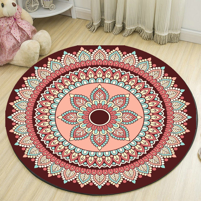 Skorter | Art Deco Moroccan Carpet Multicolored Mandala Carpet Pet-Friendly Machine Washable Non-Slip Rug for Bedroom