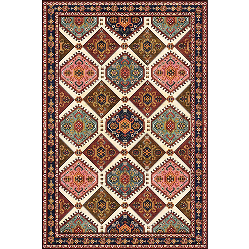 Skorter | Antique Moroccan rug with colorful geometric pattern, non-slip, pet-friendly, stain-resistant rug for the room
