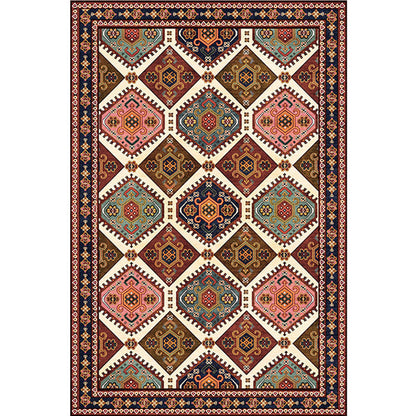 Skorter | Antique Moroccan rug with colorful geometric pattern, non-slip, pet-friendly, stain-resistant rug for the room