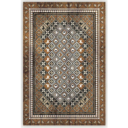 Skorter | Antique Moroccan rug with colorful geometric pattern, non-slip, pet-friendly, stain-resistant rug for the room