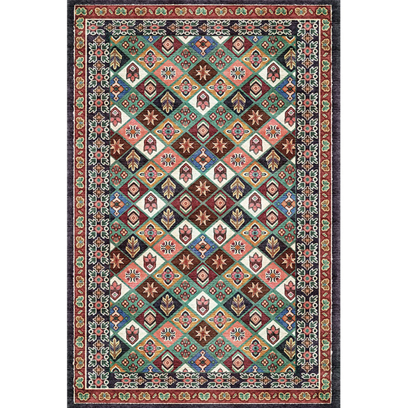 Skorter | Antique Moroccan rug with colorful geometric pattern, non-slip, pet-friendly, stain-resistant rug for the room