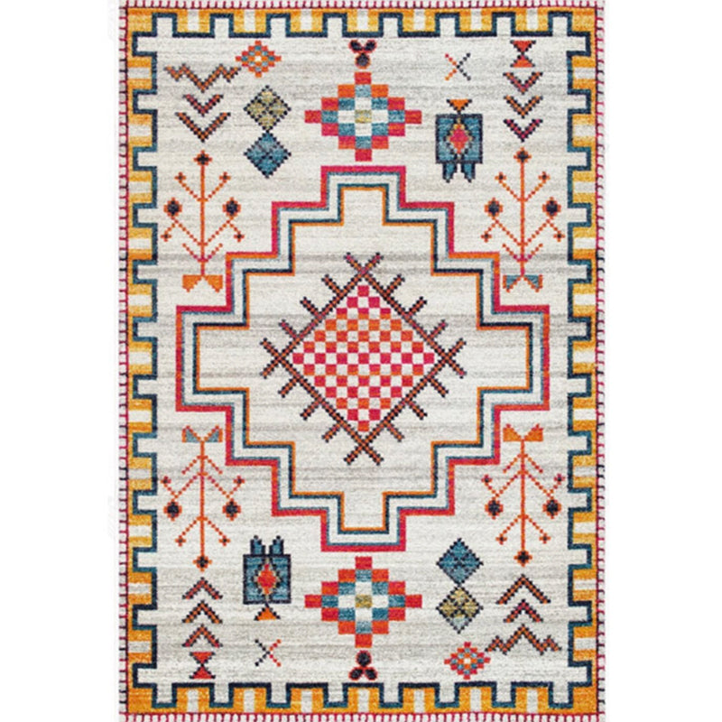 Skorter | Antique Moroccan rug with colorful geometric pattern, non-slip, pet-friendly, stain-resistant rug for the room