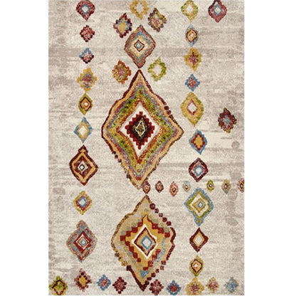 Skorter | Antique Moroccan rug with colorful geometric pattern, non-slip, pet-friendly, stain-resistant rug for the room
