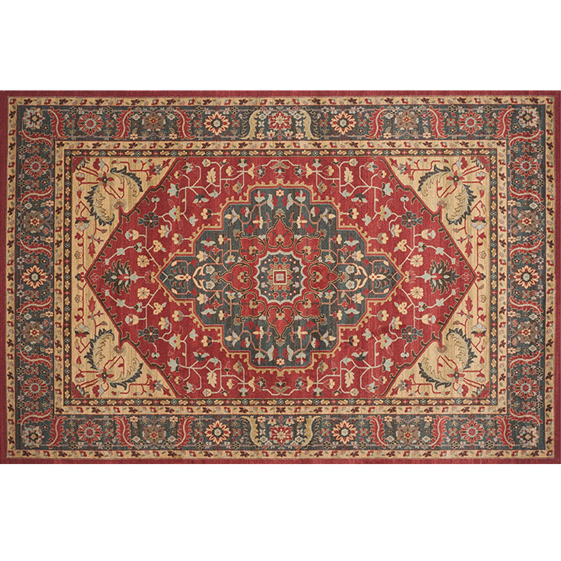 Skorter | Empire Print Rug Multicolored Moroccan Rug Polyester Non-Slip Back Machine Washable Pet-Friendly Rug for Living Room