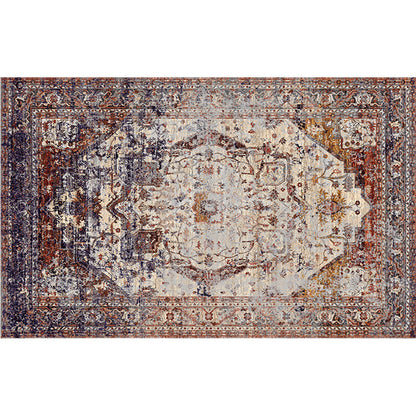 Skorter | Empire Print Rug Multicolored Moroccan Rug Polyester Non-Slip Back Machine Washable Pet-Friendly Rug for Living Room