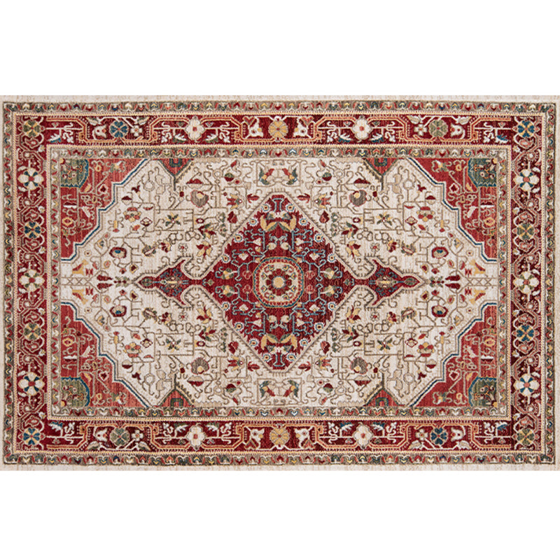Skorter | Empire Print Rug Multicolored Moroccan Rug Polyester Non-Slip Back Machine Washable Pet-Friendly Rug for Living Room