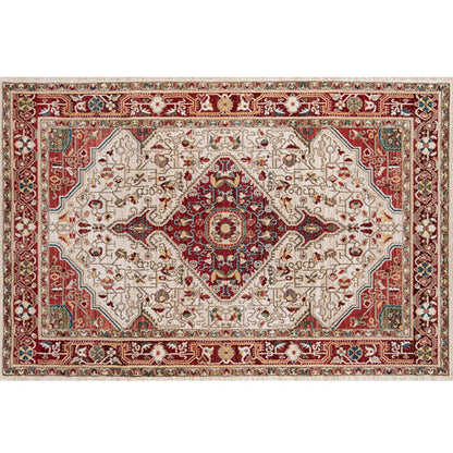 Skorter | Empire Print Rug Multicolored Moroccan Rug Polyester Non-Slip Back Machine Washable Pet-Friendly Rug for Living Room