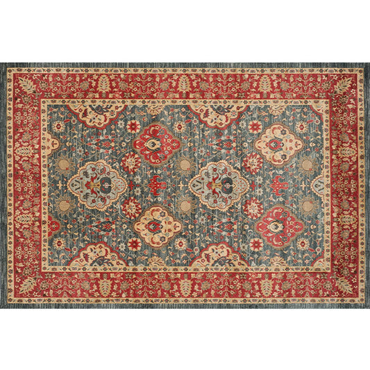 Skorter | Empire Print Rug Multicolored Moroccan Rug Polyester Non-Slip Back Machine Washable Pet-Friendly Rug for Living Room