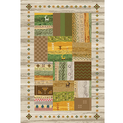 Skorter | Empire Print Rug Multicolored Moroccan Rug Polyester Non-Slip Back Machine Washable Pet-Friendly Rug for Living Room