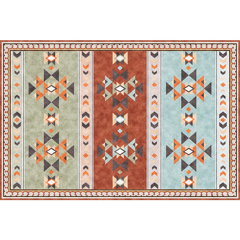 Skorter | Empire Print Rug Multicolored Moroccan Rug Polyester Non-Slip Back Machine Washable Pet-Friendly Rug for Living Room