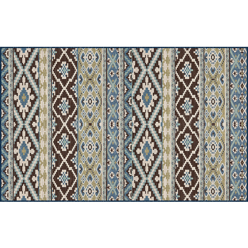Skorter | Empire Print Rug Multicolored Moroccan Rug Polyester Non-Slip Back Machine Washable Pet-Friendly Rug for Living Room