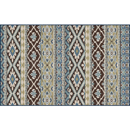 Skorter | Empire Print Rug Multicolored Moroccan Rug Polyester Non-Slip Back Machine Washable Pet-Friendly Rug for Living Room