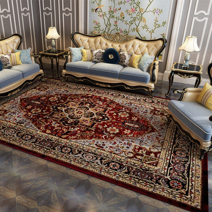 Skorter | Antique multi-colored flower carpet polypropylene Moroccan area rug pet-friendly washable non-slip rug for guest areas