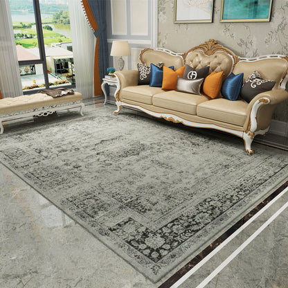 Skorter | Antique multi-colored flower carpet polypropylene Moroccan area rug pet-friendly washable non-slip rug for guest areas