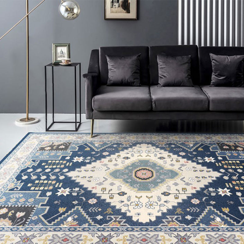 Skorter | Beautiful Moroccan Rug Multicolored symmetrical printed carpet non-slip machine washable pet-friendly rug for the room