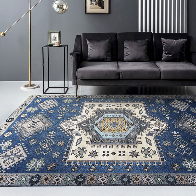 Skorter | Beautiful Moroccan Rug Multicolored symmetrical printed carpet non-slip machine washable pet-friendly rug for the room