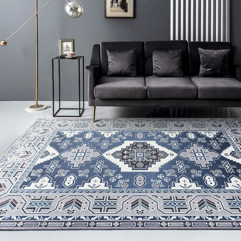 Skorter | Beautiful Moroccan Rug Multicolored symmetrical printed carpet non-slip machine washable pet-friendly rug for the room