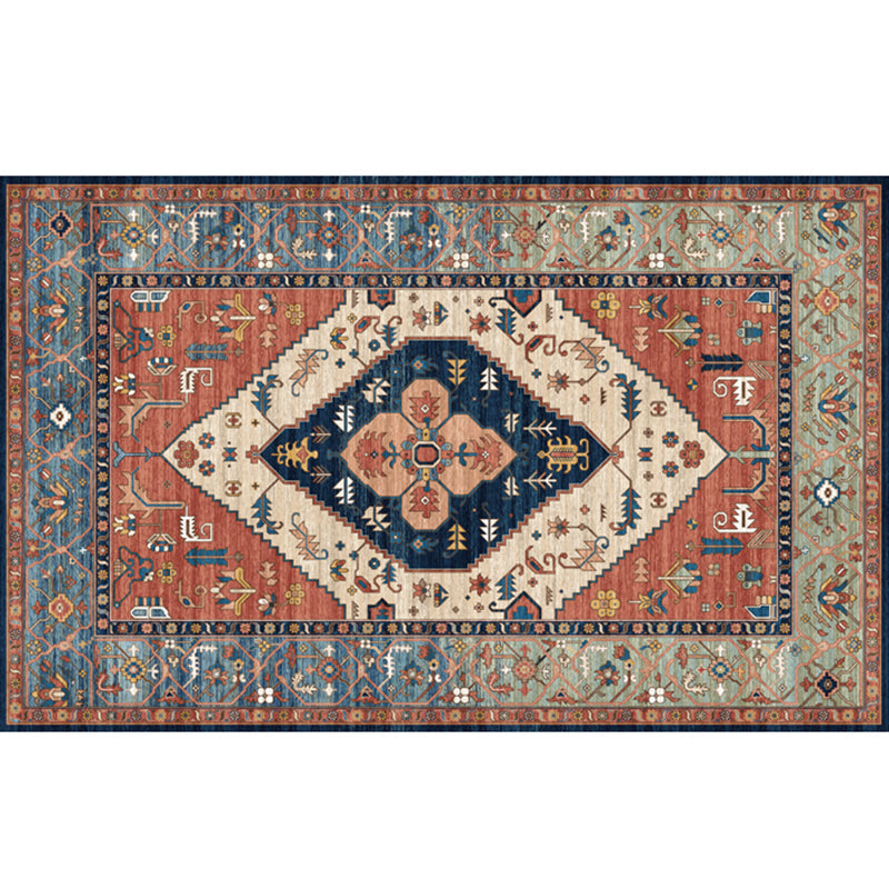 Skorter | Beautiful Moroccan Rug Multicolored symmetrical printed carpet non-slip machine washable pet-friendly rug for the room