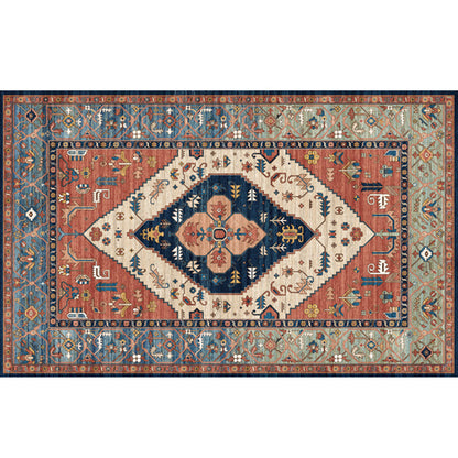 Skorter | Beautiful Moroccan Rug Multicolored symmetrical printed carpet non-slip machine washable pet-friendly rug for the room