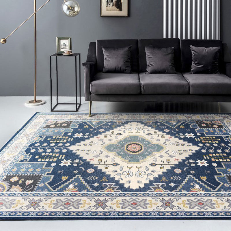 Skorter | Beautiful Moroccan Rug Multicolored symmetrical printed carpet non-slip machine washable pet-friendly rug for the room