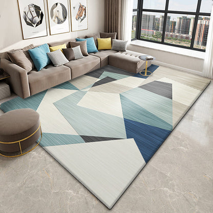 Skorter | Nice 3D Effect Triangle Rug Multicolor Contemporary Rug Polypropylene Machine Washable Pet Friendly Non-Slip Rug for Home