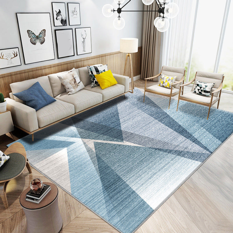 Skorter | Nice 3D Effect Triangle Rug Multicolor Contemporary Rug Polypropylene Machine Washable Pet Friendly Non-Slip Rug for Home
