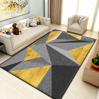 Skorter | Nice 3D Effect Triangle Rug Multicolor Contemporary Rug Polypropylene Machine Washable Pet Friendly Non-Slip Rug for Home