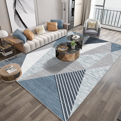 Skorter | Nice 3D Effect Triangle Rug Multicolor Contemporary Rug Polypropylene Machine Washable Pet Friendly Non-Slip Rug for Home