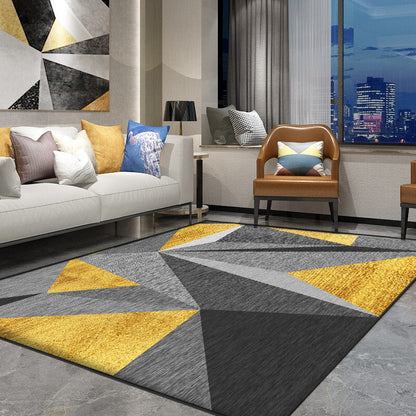 Skorter | Nice 3D Effect Triangle Rug Multicolor Contemporary Rug Polypropylene Machine Washable Pet Friendly Non-Slip Rug for Home