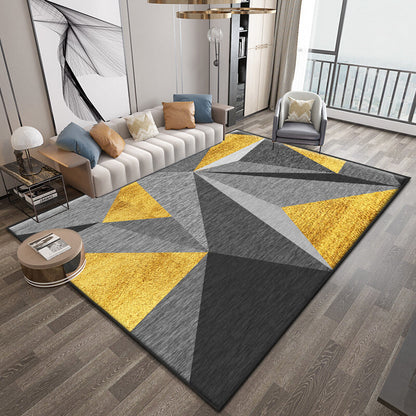 Skorter | Nice 3D Effect Triangle Rug Multicolor Contemporary Rug Polypropylene Machine Washable Pet Friendly Non-Slip Rug for Home