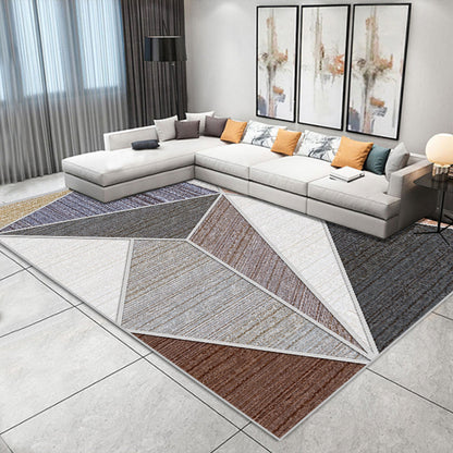 Skorter | Nice 3D Effect Triangle Rug Multicolor Contemporary Rug Polypropylene Machine Washable Pet Friendly Non-Slip Rug for Home