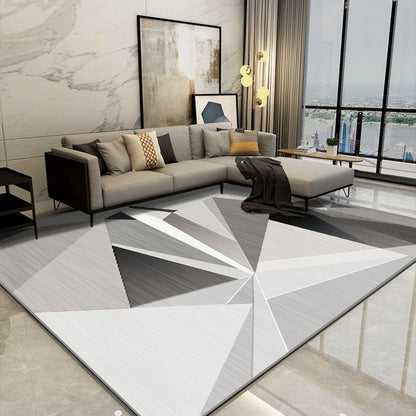 Skorter | Nice 3D Effect Triangle Rug Multicolor Contemporary Rug Polypropylene Machine Washable Pet Friendly Non-Slip Rug for Home