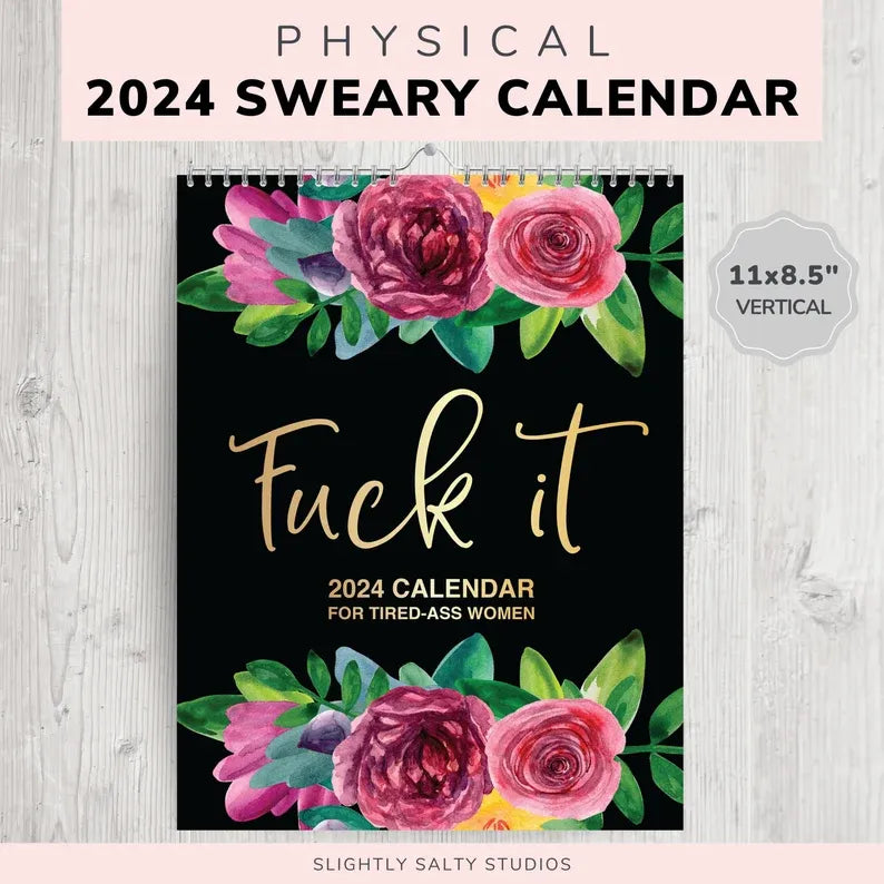 skorter | 2024 Wall Calendar For Tired Women, Fu-K It Swear Calendar Planner