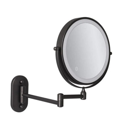 Skorter | Black LED Rechargeable Makeup Mirror – 3-Color Light