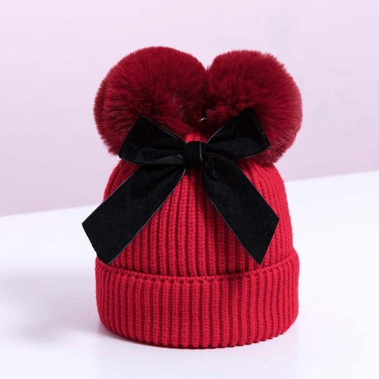 Skorter | Baby hat with double ball bow