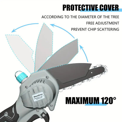Skorter | 21V 4-6 Inch Wireless Chainsaw Set with Built-in Lubrication, Battery and Charger