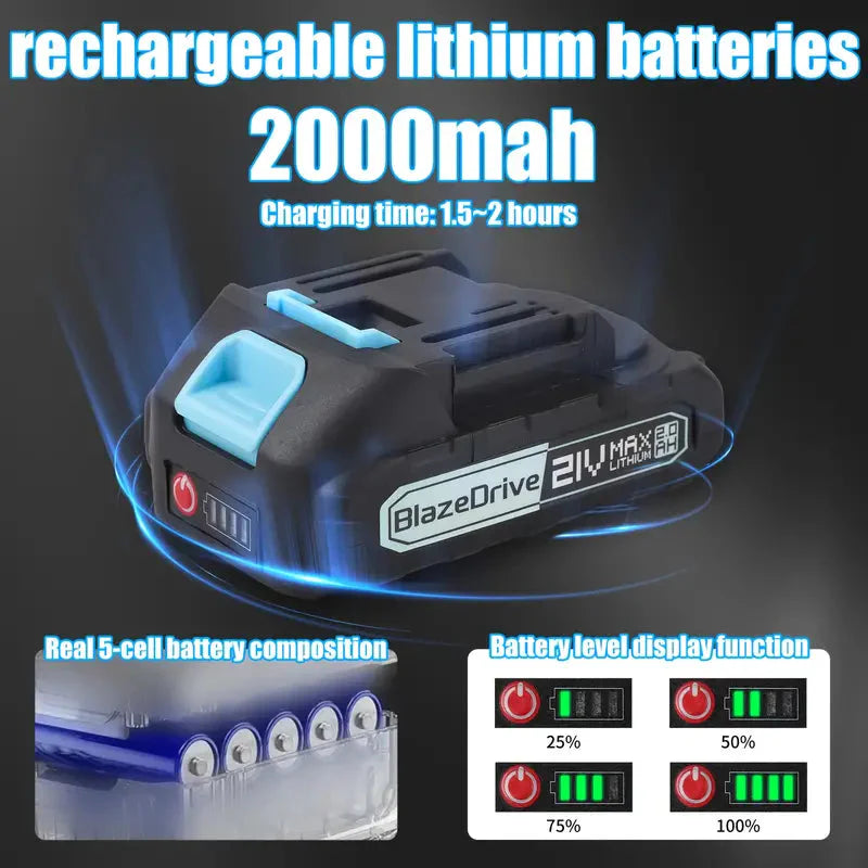 Skorter | 21V 4-6 Inch Wireless Chainsaw Set with Built-in Lubrication, Battery and Charger