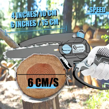 Skorter | 21V 4-6 Inch Wireless Chainsaw Set with Built-in Lubrication, Battery and Charger