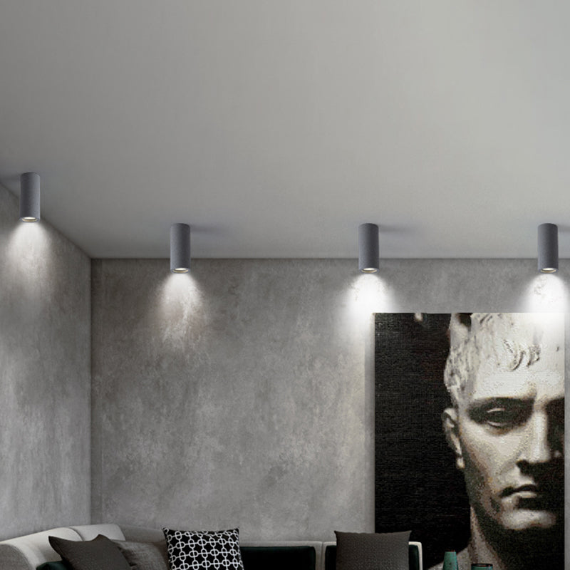 Skorter | Cement Cylinder LED Ceiling Lamp - Minimalist Design