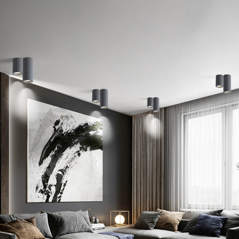 Skorter | Cement Cylinder LED Ceiling Lamp - Minimalist Design