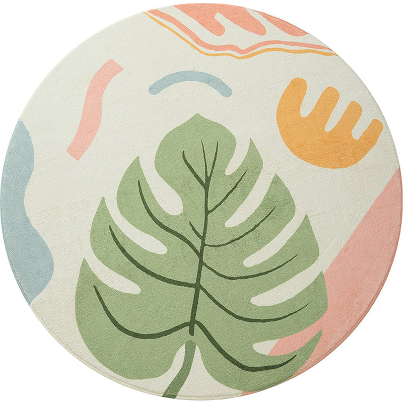 Skorter | Cute Kids Room Carpet Multi color Plant Printed Area Rug Polyester Non-Slip Rug Machine Washable Carpet