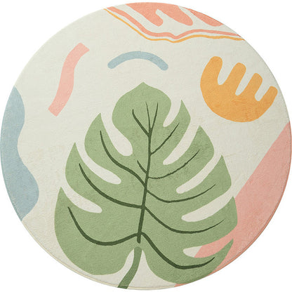 Skorter | Cute Kids Room Carpet Multi color Plant Printed Area Rug Polyester Non-Slip Rug Machine Washable Carpet