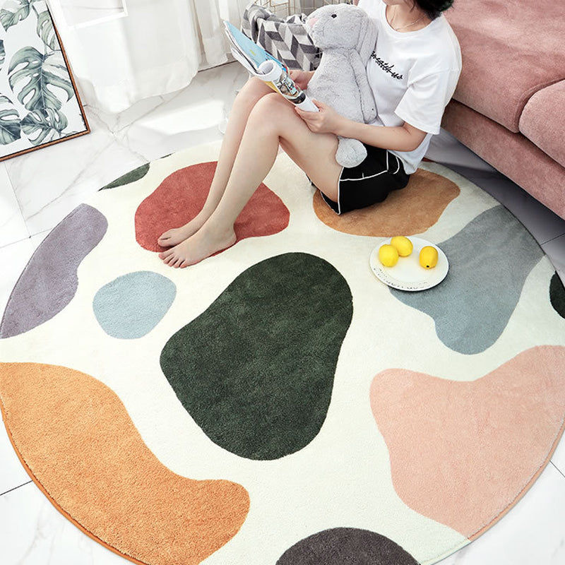 Skorter | Cute Kids Room Carpet Multi color Plant Printed Area Rug Polyester Non-Slip Rug Machine Washable Carpet